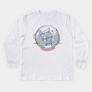 Service before self a veteran's motto Kids Long Sleeve T-Shirt